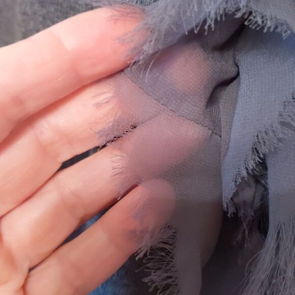 Cardigan Grey Heather Sweater Ruffle Stretchy Size S - Picture 4 of 10